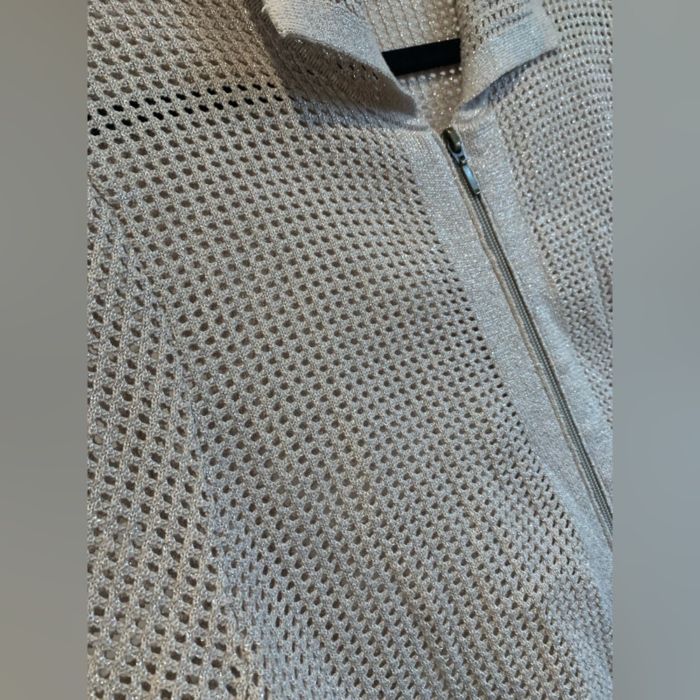 TanJay | Tan Shimmery Full Zip Sweater - Picture 3 of 7